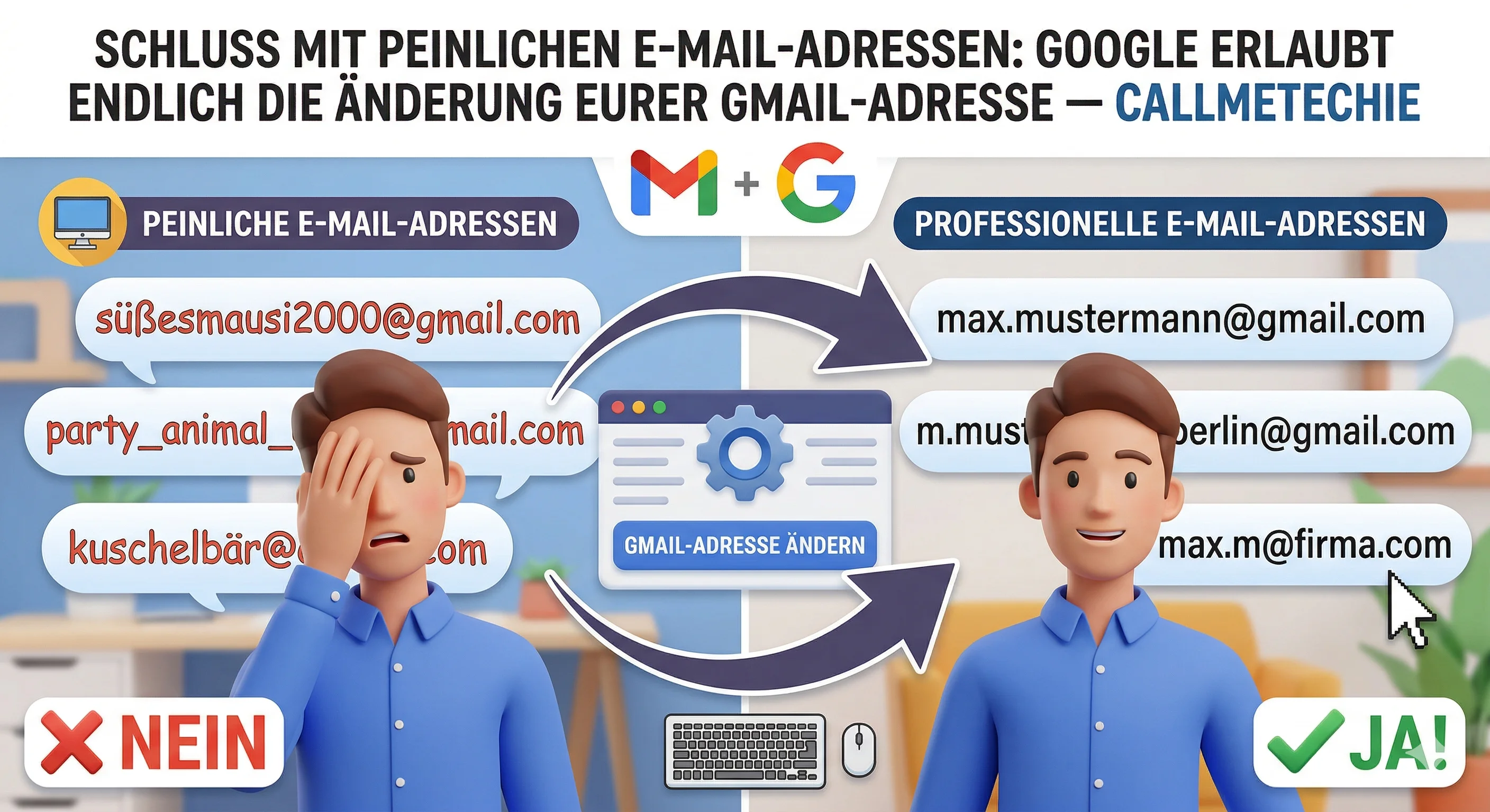 Schluss mit peinlichen E-Mail-Adressen: Google erlaubt endlich die Änderung eurer Gmail-Adresse